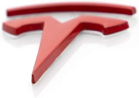 شارات جانبية للسيارة بشعار معدني ثلاثي الأبعاد T لسيارة Tesla Model S Model X Model 3 ملحقات السيارات (أحمر) in Kuwait