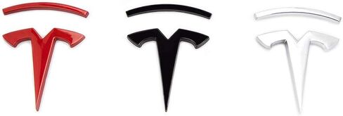 شارات جانبية للسيارة بشعار معدني ثلاثي الأبعاد T لسيارة Tesla Model S Model X Model 3 ملحقات السيارات (أحمر) in Kuwait