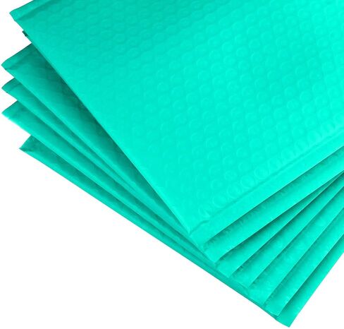 #2 مظاريف مبطنة مقاس 8.5 × 11 بوصة، مغلفات شحن مبطنة من البوليستر باللون الأزرق المخضر، عبوة من 20 قطعة in Kuwait