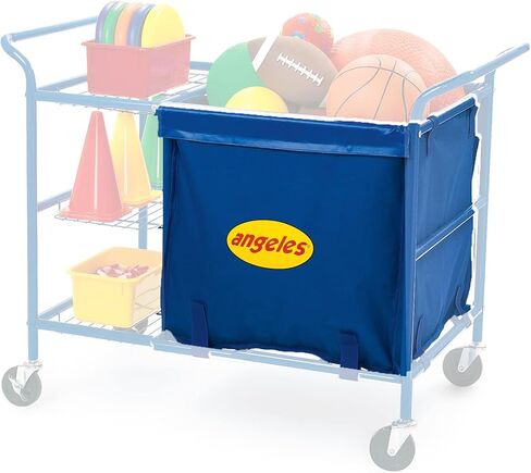 صندوق تخزين نايلون من أنجيليس لعربة الكرات، أزرق، AFB7900B، (تُباع عربة الكرات بشكل منفصل) صندوق بديل لمرحلة ما قبل المدرسة أو الرعاية النهارية لمعدات لعب الأطفال in Kuwait
