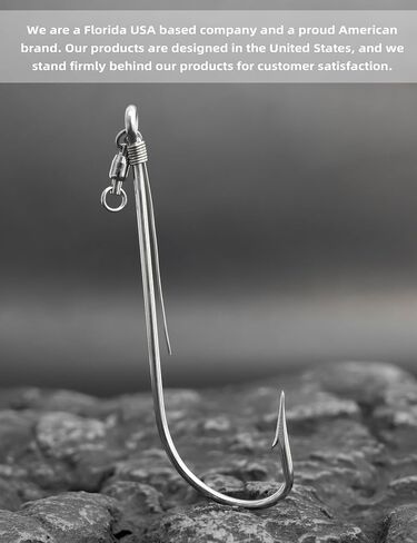 BLUEWING Trolling Hook with Ball-Bearing Swivel Ringed Hook Stainless Steel Big Game Trolling Hooks Long Shank Saltwater Fishing Hooks Wahoo Bonita Strip Trolling Hook in Saudi Arabia