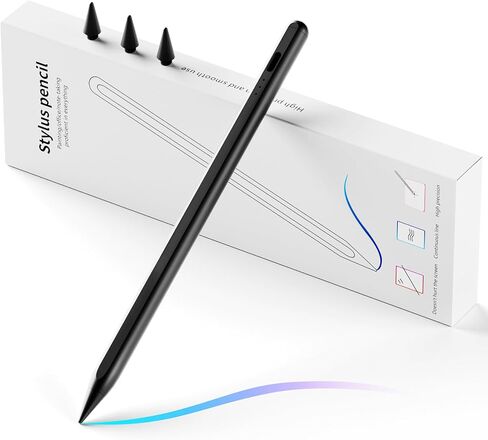 Stylus Pen for iPad, Fast Charging Pencil for Apple iPad with Palm Rejection, Tilt Sensitivity, Work for iPad Air 3/4/5, iPad Mini 5/6, iPad 6/7/8/9/10, iPad Pro 11" and 12.9", Austere Black in Saudi Arabia
