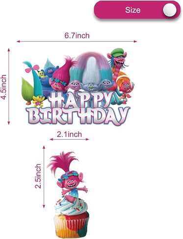 25pcs Birthday Cake Topper Cotton Birthday Cupcake Topper, Party Birthday Cake Decoration for Girls Boys in Saudi Arabia