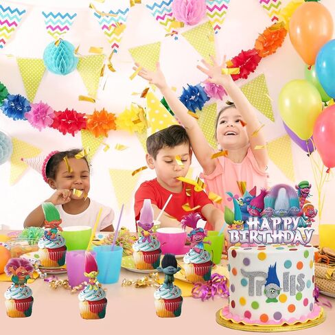 25pcs Birthday Cake Topper Cotton Birthday Cupcake Topper, Party Birthday Cake Decoration for Girls Boys in Saudi Arabia