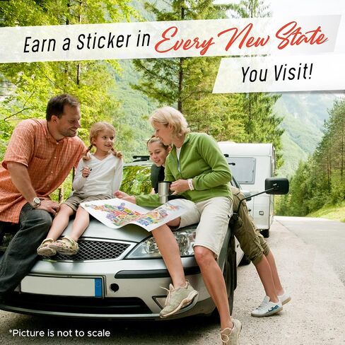 US States Map Travel Tracker Sticker Set | 16 x 10 inch Total Size | 50 State Stickers | United States Adventure Decals | Scrap Book RV Car or Truck | Road Trip States Visited USA | Vinyl North in Saudi Arabia