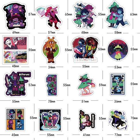 50 قطعة من ملصقات Deltarune حزمة Sans Deltarune Viny ملصقات مقاومة للماء لأجهزة الكمبيوتر المحمولة والكمبيوتر Frisk Sans Au Gaster 2-4 بوصة in Kuwait