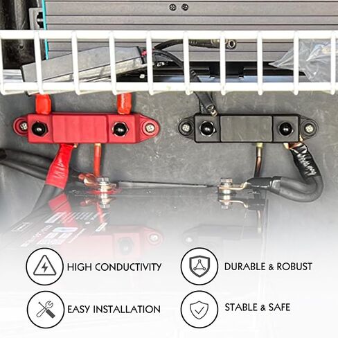 Tfwadmx 250A Power Distribution Block 4 Stud Distribution Block with Cover 12V Bus Bar 3/8" Terminal Bus Bar M10 Terminal Studs Automotive Marine Battery Busbar for Car Boat RV Truck Marine in Saudi Arabia