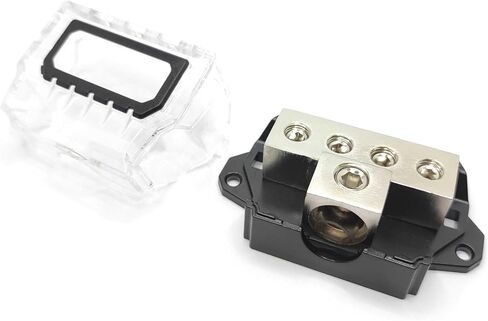 Bissou 3 Way Power Distribution Block, 1/0 Gauge x 1 in 4 Gauge x 3 Out Power Ground Distributor for Car Audio Amplifier Splitter 1pcs, Silvery in Saudi Arabia