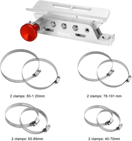 MEGREZ Adjustable Fire Extinguisher Mount Holder, Aluminum Quick Release Fire Extinguisher Holder with 8 Clamps, Compatible with Jeep Wrangler UTV Polaris RZR, Silver in Kuwait