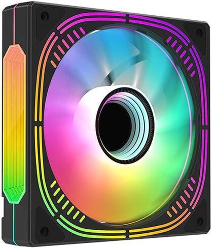 Computer Case Fans 120mm aRGB 5v-3pin,Computer Cooling Fan 1800 RPM，Addressable RGB LED System Fan Silent，PWM RGB Fan for Gaming PC，Adjustable Color LED PC Cooling Fan (Black-into) in Saudi Arabia