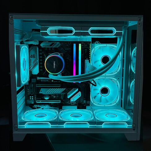 Computer Case Fans 120mm aRGB 5v-3pin,Computer Cooling Fan 1800 RPM，Addressable RGB LED System Fan Silent，PWM RGB Fan for Gaming PC，Adjustable Color LED PC Cooling Fan (Black-into) in Saudi Arabia