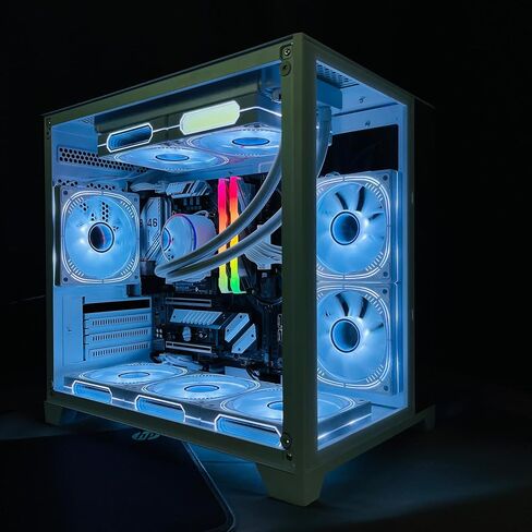 Computer Case Fans 120mm aRGB 5v-3pin,Computer Cooling Fan 1800 RPM，Addressable RGB LED System Fan Silent，PWM RGB Fan for Gaming PC，Adjustable Color LED PC Cooling Fan (Black-into) in Saudi Arabia