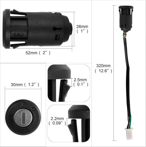 RUTU 4 Wire Ignition Switch with Key for 50cc 90cc 110cc 125cc TaoTao Sunl Coolster Apollo Chinese ATV Dirt Pit Pocket Bike Motorcycle Scooter Quad Go Kart 4 Wheeler Parts with Cap in Saudi Arabia