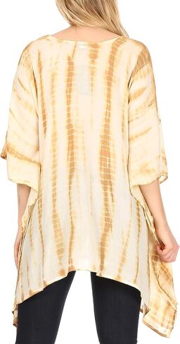 Sakkas Wren Lightweight Circle Poncho Top Blouse with Detailed Embroidery in Saudi Arabia