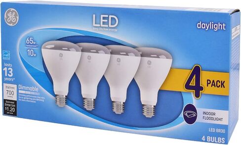 GE Daylight LED 65W Replacement Indoor Floodlight BR30 Light Bulbs (Pack of 4) in Saudi Arabia