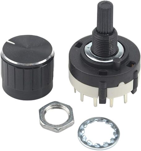 WMYCONGCONG 3 PCS RS26 4P12T 4 Pole 12 Position Selectable Band Selector Rotary Switch with Knob in Saudi Arabia