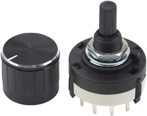 WMYCONGCONG 3 PCS RS26 4P12T 4 Pole 12 Position Selectable Band Selector Rotary Switch with Knob in Saudi Arabia