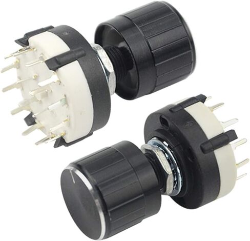 WMYCONGCONG 3 PCS RS26 4P12T 4 Pole 12 Position Selectable Band Selector Rotary Switch with Knob in Saudi Arabia