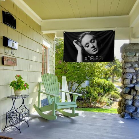 WiLLAb Pop Singer Album Cover 21 Tapestry Adele 3x5 Ft Funny Tapestry with Brass Grommets for College Dorm Room Decor, Meme Tapestry for Home Room Bedroom Decorations, black in Saudi Arabia