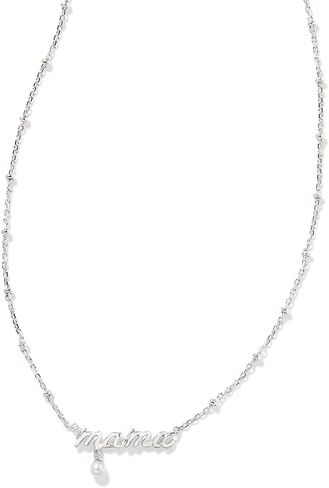 Kendra Scott Mama Script Short Pendant Necklace in White Pearl, Fashion Jewelry for Women in Saudi Arabia
