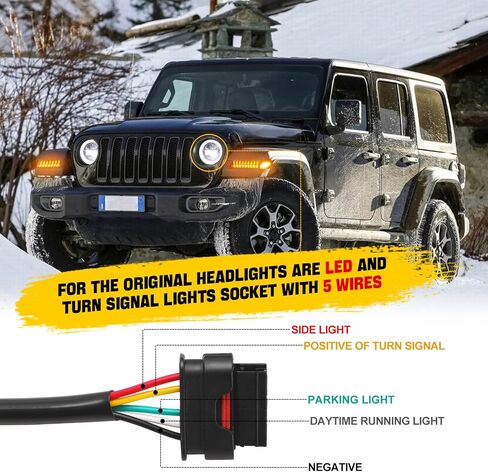 LED JL Fender Lights with LED Side Marker Lights Replace for Jeep Wrangler JL 2018-2022 Sahara, Rubicon, High Altitude Models with STOCK HALOGEN Turn Signal in Saudi Arabia