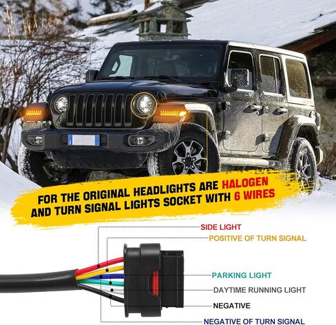 LED JL Fender Lights with LED Side Marker Lights Replace for Jeep Wrangler JL 2018-2022 Sahara, Rubicon, High Altitude Models with STOCK HALOGEN Turn Signal in Saudi Arabia