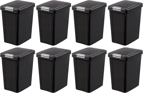 Sterilite 13 Gallon TouchTop Wastebasket w/ Lid, Opens with Touch, Trash Can for the Kitchen or Mudroom, White, 4-Pack in Saudi Arabia