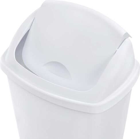 Sterilite 13 Gallon TouchTop Wastebasket w/ Lid, Opens with Touch, Trash Can for the Kitchen or Mudroom, White, 4-Pack in Saudi Arabia