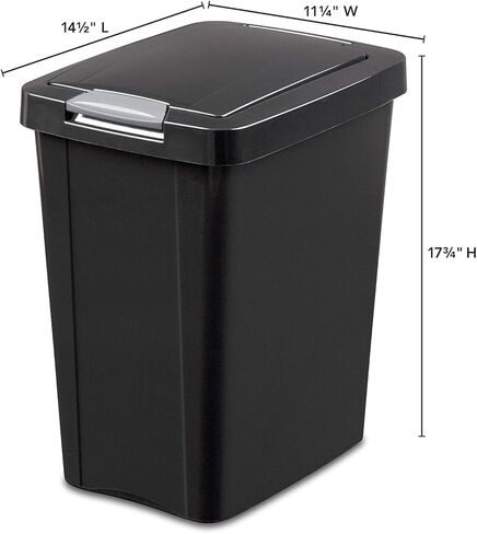 Sterilite 13 Gallon TouchTop Wastebasket w/ Lid, Opens with Touch, Trash Can for the Kitchen or Mudroom, White, 4-Pack in Saudi Arabia
