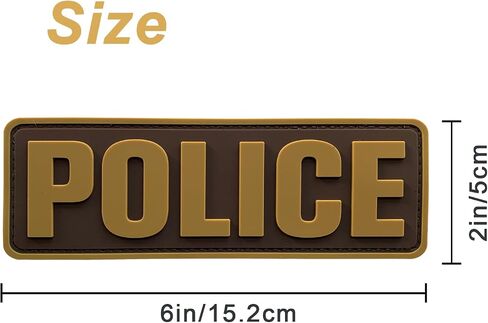 PVC Police Patch 6x2 inch All Black and White for Tactical Vest Dog Collar with Hook Fastener Back(All Black and White) in Saudi Arabia