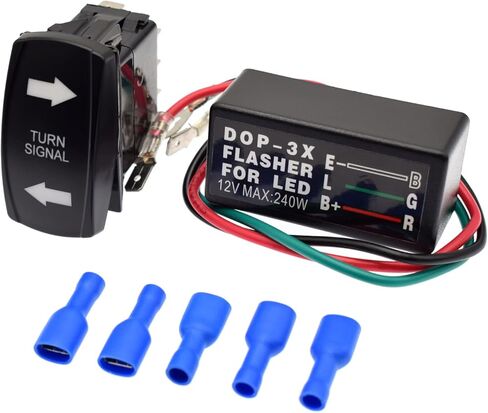 بدوره إشارة الروك التبديل الوامض مع المتعري الأخضر LED تشغيل / إيقاف / تشغيل ATV UTV عدة متوافقة مع RV مركبة على الطرق الوعرة بيك اب جرار قارب دراجة نارية 4Pin IP67 مفتاح داخلي للمحرك العالمي in Kuwait