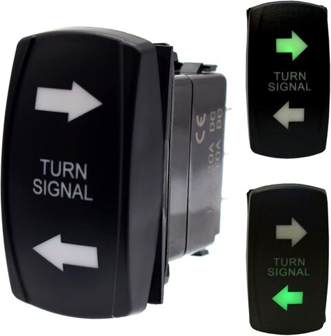 بدوره إشارة الروك التبديل الوامض مع المتعري الأخضر LED تشغيل / إيقاف / تشغيل ATV UTV عدة متوافقة مع RV مركبة على الطرق الوعرة بيك اب جرار قارب دراجة نارية 4Pin IP67 مفتاح داخلي للمحرك العالمي in Kuwait