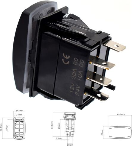 بدوره إشارة الروك التبديل الوامض مع المتعري الأخضر LED تشغيل / إيقاف / تشغيل ATV UTV عدة متوافقة مع RV مركبة على الطرق الوعرة بيك اب جرار قارب دراجة نارية 4Pin IP67 مفتاح داخلي للمحرك العالمي in Kuwait