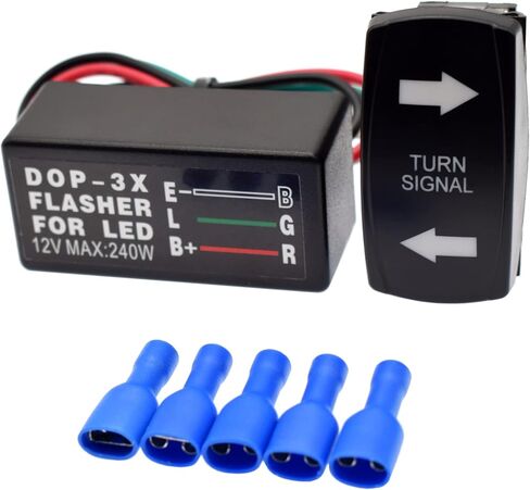 بدوره إشارة الروك التبديل الوامض مع المتعري الأخضر LED تشغيل / إيقاف / تشغيل ATV UTV عدة متوافقة مع RV مركبة على الطرق الوعرة بيك اب جرار قارب دراجة نارية 4Pin IP67 مفتاح داخلي للمحرك العالمي in Kuwait