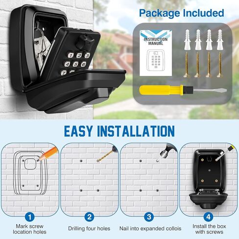 Key Safe Outdoor Waterproof 12 Digit Combination Lockbox Super Security Extra Large Key Box Police Approved Key Storage Box with Weatherproof Cover for Home Garage Office School in Saudi Arabia