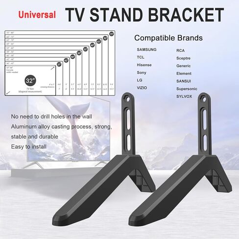 TV Stand, TV Base Pedestal Feet,Drsn TV Stand Mount Legs for Televisions with Mounting Holes Distance 5.5cm or Within 4.5cm, Distance Between Top Mounting Hole and Edge 8cm in Kuwait