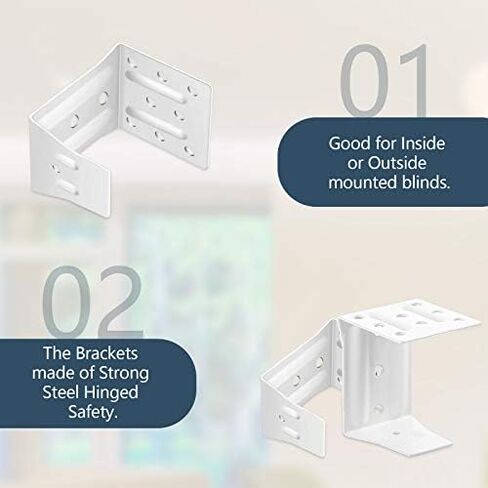 Jetec 4 Pieces Blind Center Support Bracket Blind Brackets for High Profile White Blinds Headrail Brackets Mini Brackets for Window Blinds and Valance Installation in Saudi Arabia