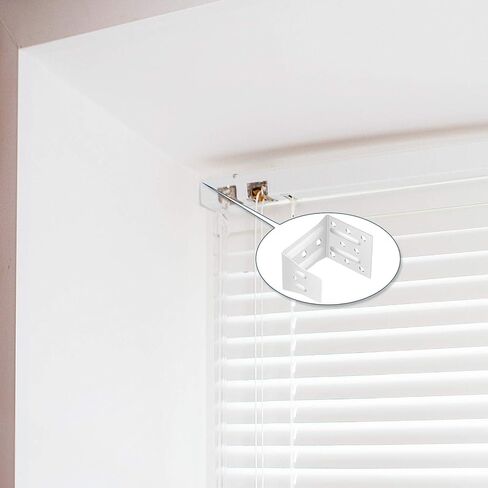 Jetec 4 Pieces Blind Center Support Bracket Blind Brackets for High Profile White Blinds Headrail Brackets Mini Brackets for Window Blinds and Valance Installation in Saudi Arabia