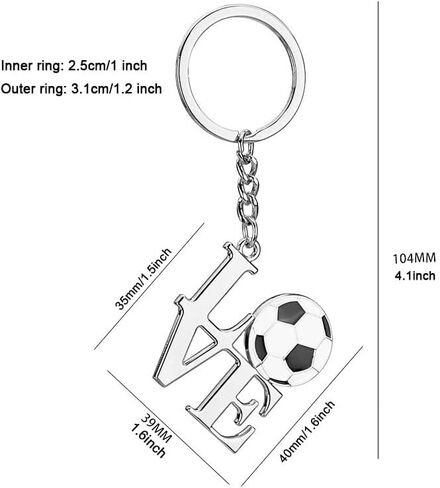 Soccer Keychain, I Love Football Key Chain, Soccer Keychains for Boys Soccer Lovers Fans, Soccer Coach Gifts in Saudi Arabia