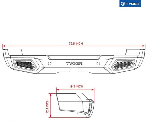 طقم المصد الخلفي Tyger Auto TG-BP9T80698 متوافق مع 2007-2014 Toyota FJ Cruiser | أسود محكم | روك الزاحف in Saudi Arabia
