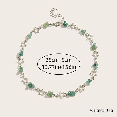Y2k Star Necklace Gothic Star Choker Necklace Pearl Charms Star Necklaces Natural Stone Healing Crystal Star Y2K Necklace Summer Jewelry for Teen Girls Women in Saudi Arabia
