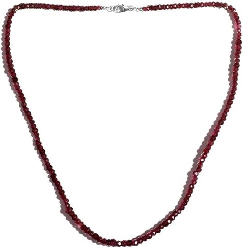 تسوق قلادة LC رودوليت من خرز العقيق وقلادة مطرزة للنساء 925 من الفضة الاسترليني المطلية بالروديوم مقاس 18 بوصة قيراط 36.1 هدايا عيد ميلاد للنساء in Kuwait