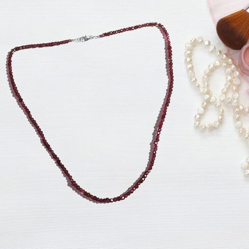 تسوق قلادة LC رودوليت من خرز العقيق وقلادة مطرزة للنساء 925 من الفضة الاسترليني المطلية بالروديوم مقاس 18 بوصة قيراط 36.1 هدايا عيد ميلاد للنساء in Kuwait