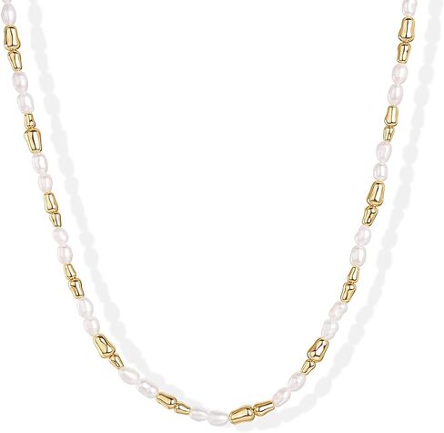 PAVOI 18K Gold Plated Adjustable Beaded Pearl Necklace for Women - Elegant Wedding Bridal Necklaces in Saudi Arabia