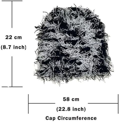 CORIRESHA Unisex Distressed Beanie Fuzzy Knitted Hat Winter Warm Outdoor Cap in Saudi Arabia