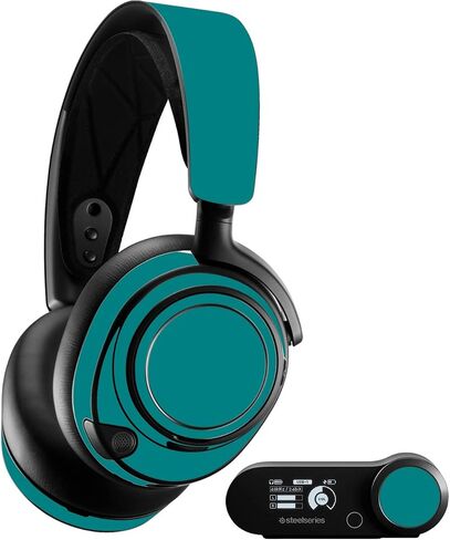 MightySkins Skin Compatible with SteelSeries Arctis Nova Pro - Solid Teal | Protective, Durable, and Unique Vinyl Decal wrap Cover | Easy to Apply, Remove, and Change Styles | Made in The USA in Saudi Arabia