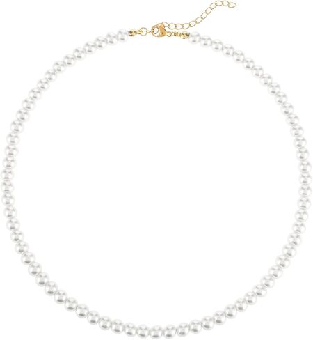 Pearl Necklaces for Women Elegant Imitation Pearl Choker Necklace Delicate Bridesmaid Jewelry Gift Perfect for Daily Wear, Party, Wedding in Saudi Arabia