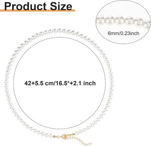 Pearl Necklaces for Women Elegant Imitation Pearl Choker Necklace Delicate Bridesmaid Jewelry Gift Perfect for Daily Wear, Party, Wedding in Saudi Arabia