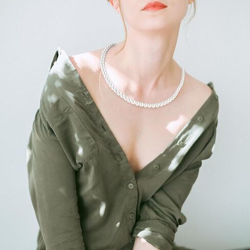 Pearl Necklaces for Women Elegant Imitation Pearl Choker Necklace Delicate Bridesmaid Jewelry Gift Perfect for Daily Wear, Party, Wedding in Saudi Arabia