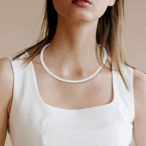Pearl Necklaces for Women Elegant Imitation Pearl Choker Necklace Delicate Bridesmaid Jewelry Gift Perfect for Daily Wear, Party, Wedding in Saudi Arabia